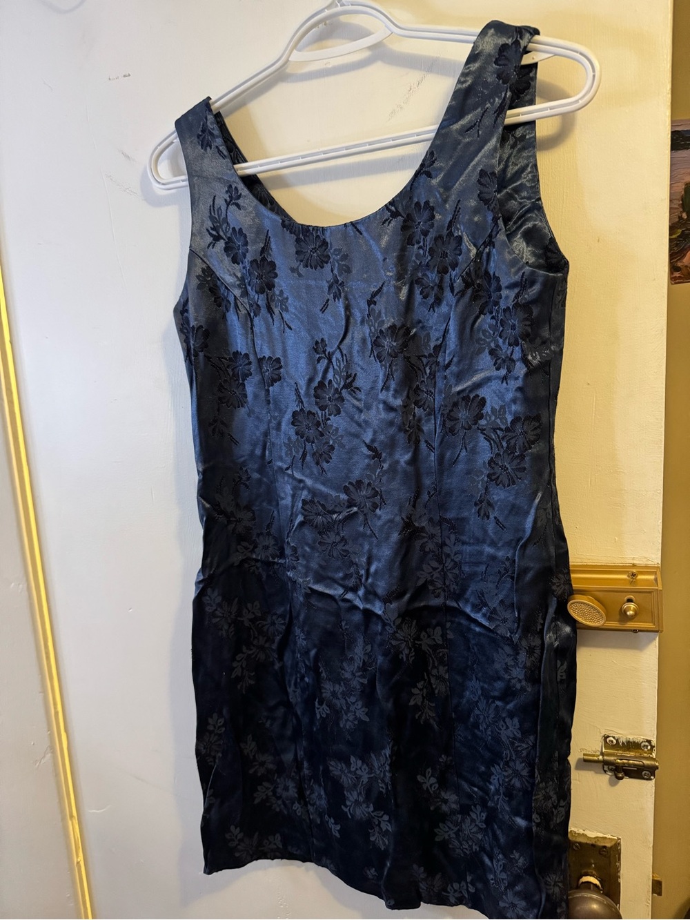 Vintage Classic Sleeveless Navy Floral Dress